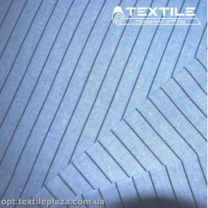 Хлопок полоска 4177D1C2 сине-голубой