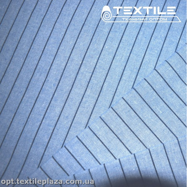 Хлопок полоска 4177D1C2 сине-голубой
