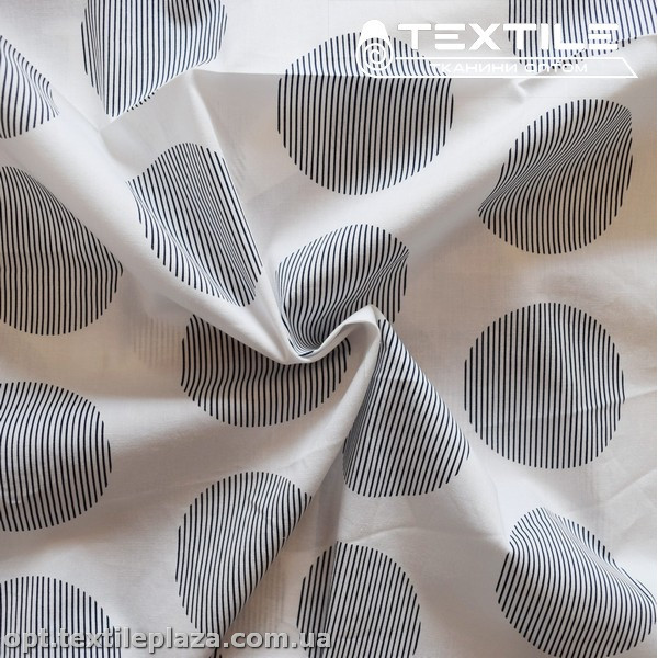 Хлопок горошек 3874D13C1 черный, белый