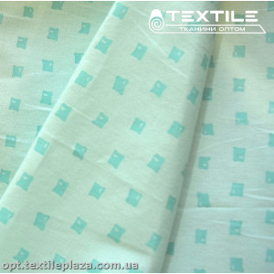 Хлопок клетка 2242D7C1 квадраты, мятный