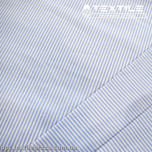 Хлопок полоска 4024D1C2 рубашечный, бело-голубой