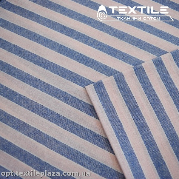 Хлопок полоска 4034D1C1 сине-розовый