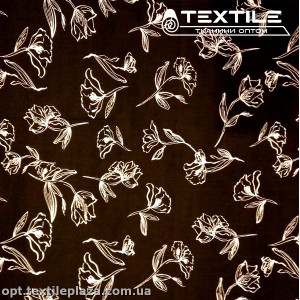 Хлопок цветы 4073D412C3 белые, черный