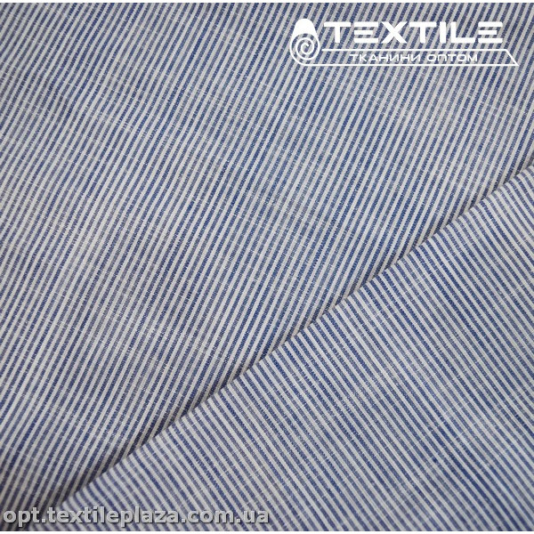 Хлопок полоска 4181D1C3 сине-белый