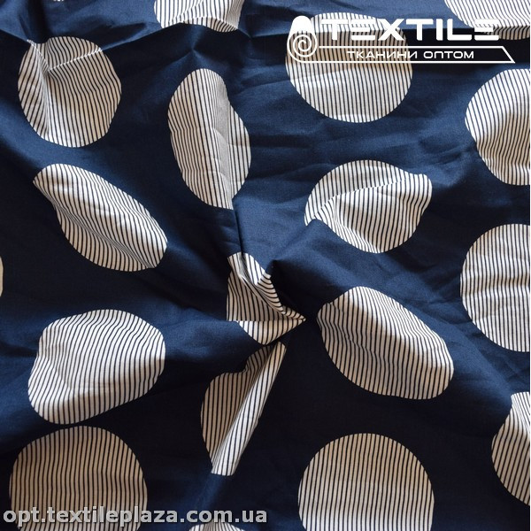 Хлопок горошек 3874D13C3 белый, темно-синий