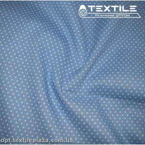 Хлопок горошек 4092D4C2 белый, голубой