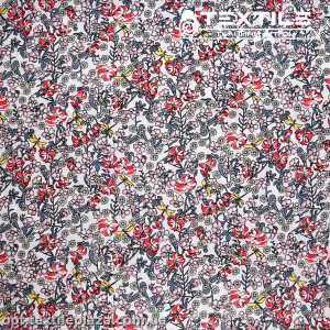 Хлопок цветы 2748D22C1 красные, белый