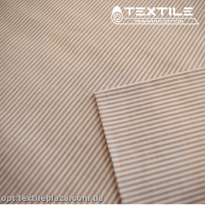 Хлопок полоска 4179D1C1 рубашечный, бело-бежевый