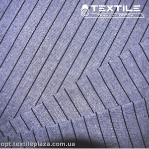 Хлопок полоска 4177D1C3 индиго-синий