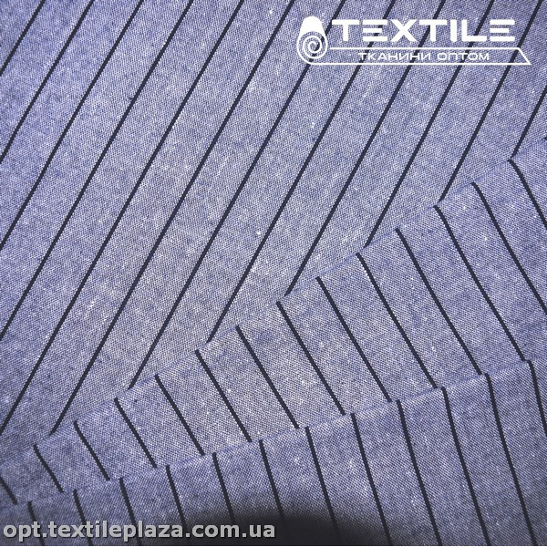 Хлопок полоска 4177D1C3 индиго-синий