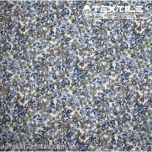 Хлопок цветы 2748D22C2 голубые, белый