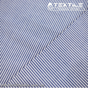 Хлопок полоска 4024D1C4 рубашечный, индиго-белый
