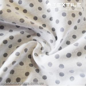Хлопок жаккард 14522D4C1 Burnout горошек, белый