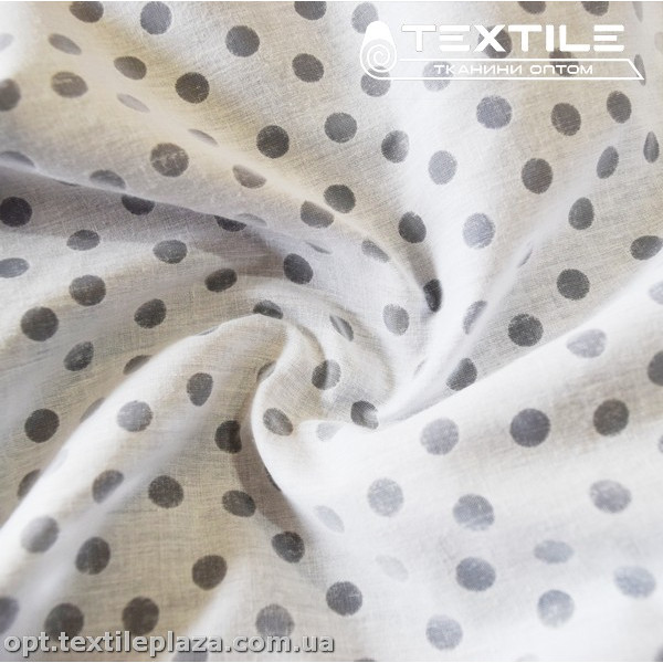 Хлопок жаккард 14522D4C1 Burnout горошек, белый