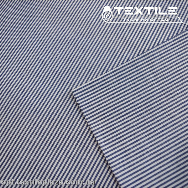 Хлопок полоска 4179D1C2 рубашечный, бело-синий