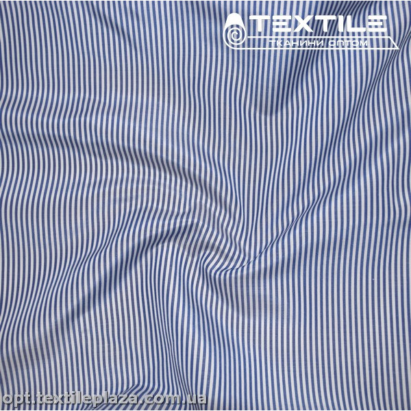 Хлопок полоска 4164D2C2 рубашечный, бело-синий