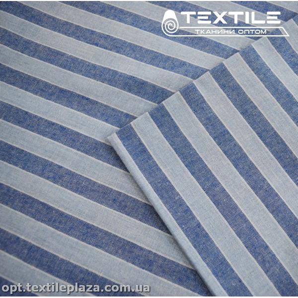 Хлопок полоска 4034D1C2 сине-голубой