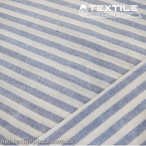 Хлопок полоска 4022D1C1 бело-голубая