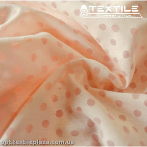 Хлопок жаккард 14522D4C2 Burnout горошек, лососево-розовый