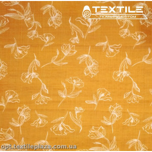 Хлопок цветы 4073D412C1 белые, карамельный