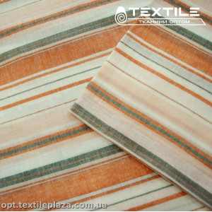 Хлопок полоска 4035D1C1 бело-оранжевый