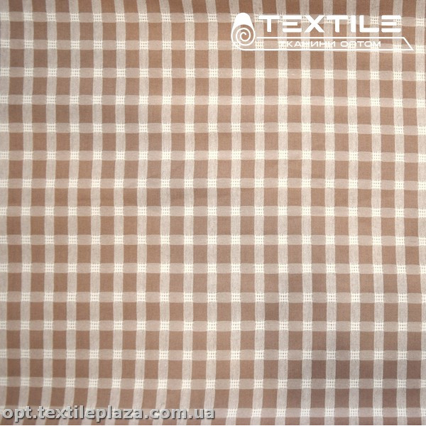 Хлопок клетка 14517D2C1 бело-бежевый