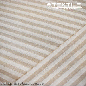 Хлопок полоска 4022D1C2 бело-бежевая