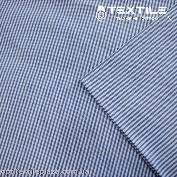 Хлопок полоска 4179D1C3 рубашечный, бело-голубой