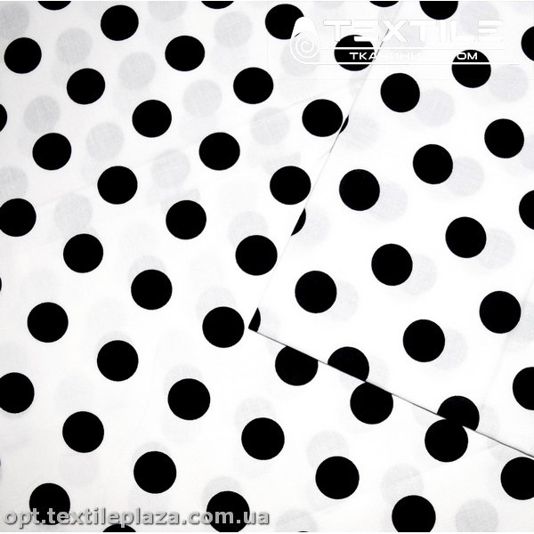 Хлопок горошек 4092D1C1 черный, белый