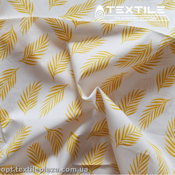 Хлопок листья 3874D15C3 желтые, белый