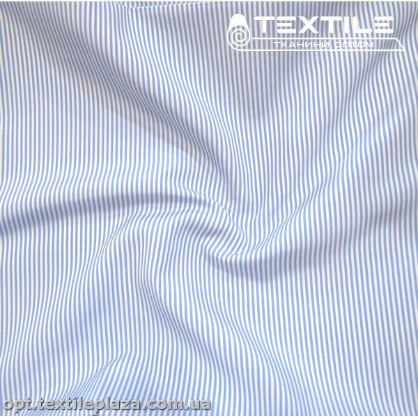 Хлопок полоска 4164D2C3 рубашечный, бело-голубой