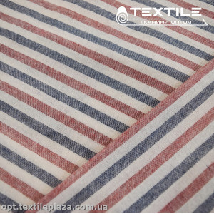 Хлопок полоска 4025D1C1 сене-красный