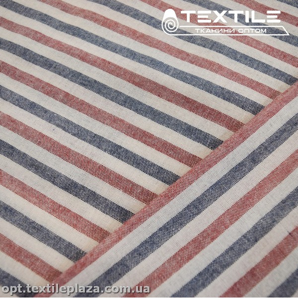 Хлопок полоска 4025D1C1 сене-красный
