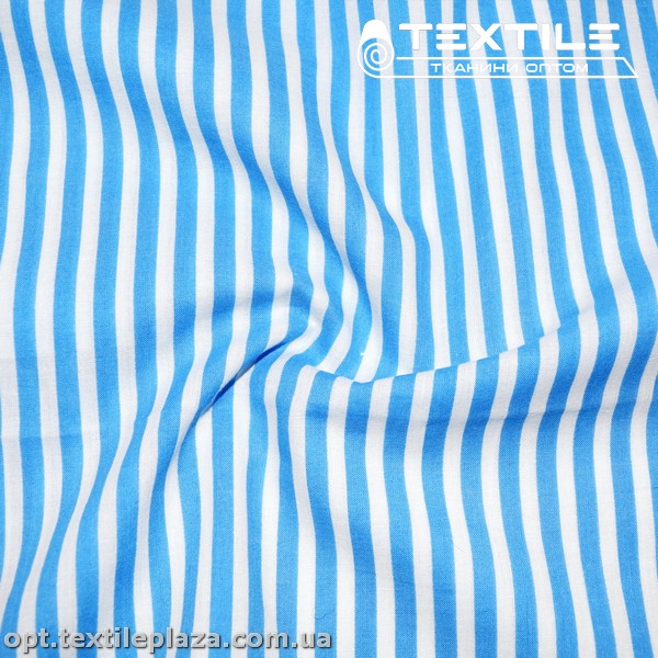 Хлопок полоска 11452D13C3 бело-голубой