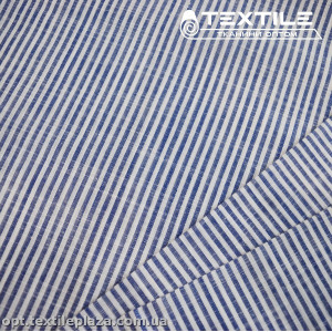 Хлопок полоска 4181D2C2 индиго-белый