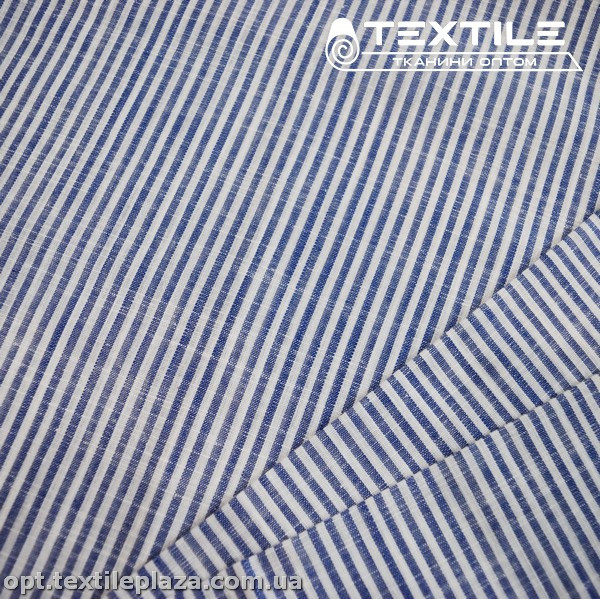 Хлопок полоска 4181D2C2 индиго-белый