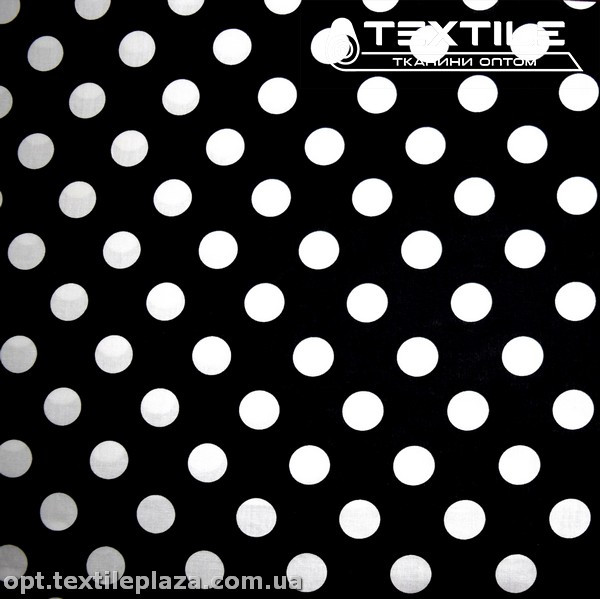 Хлопок горошек 4092D1C2 белый, черный
