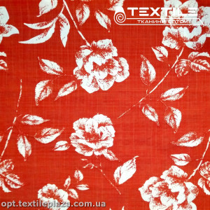 Хлопок цветы 4073D363C2 белые, кирпичный