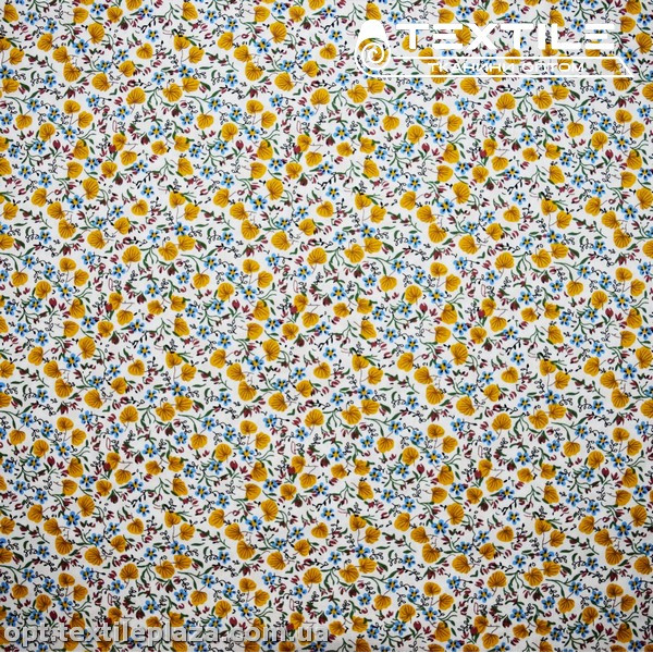 Хлопок цветы 2748D18C2 желтые, белый