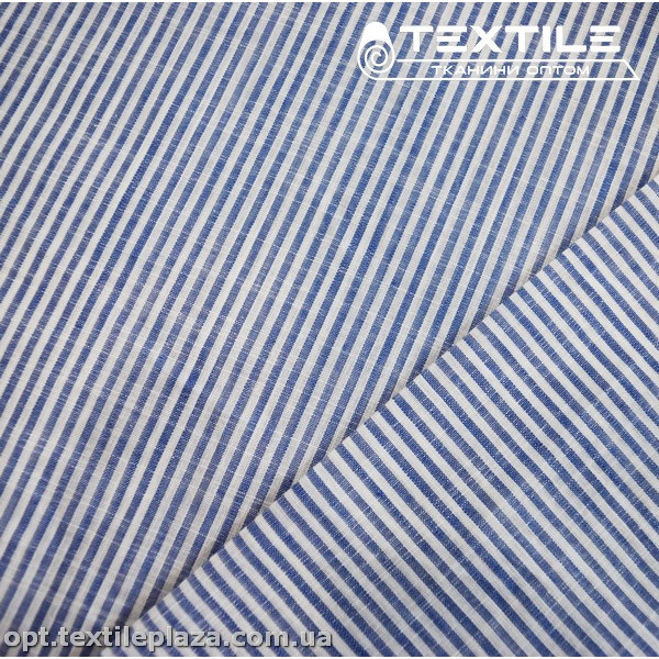 Хлопок полоска 4181D2C3 сине-белый