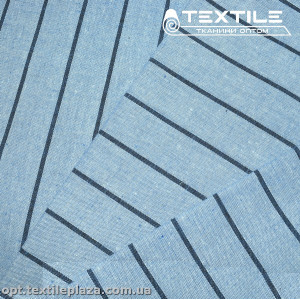Хлопок полоска 4177D3C2 сине-голубой