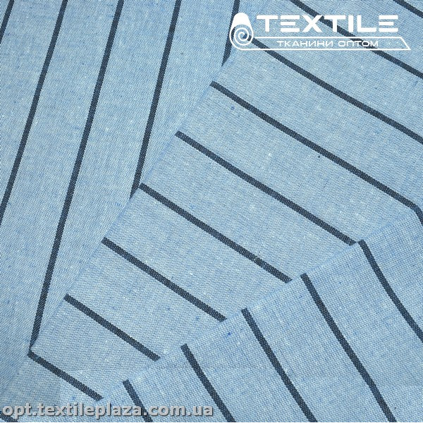 Хлопок полоска 4177D3C2 сине-голубой
