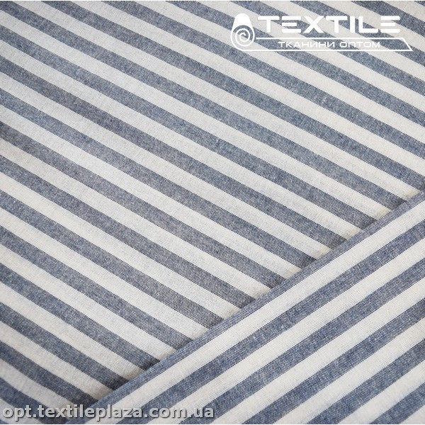 Хлопок полоска 4022D1C4 бело-синяя