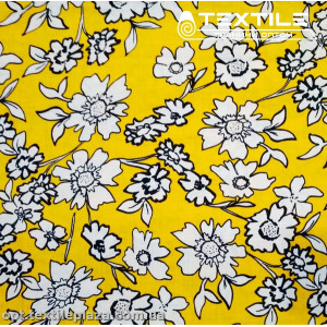 Хлопок цветы 4073D320C3 белые, желтый