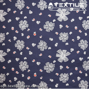 Хлопок цветы 2748D1C2 темно-синий