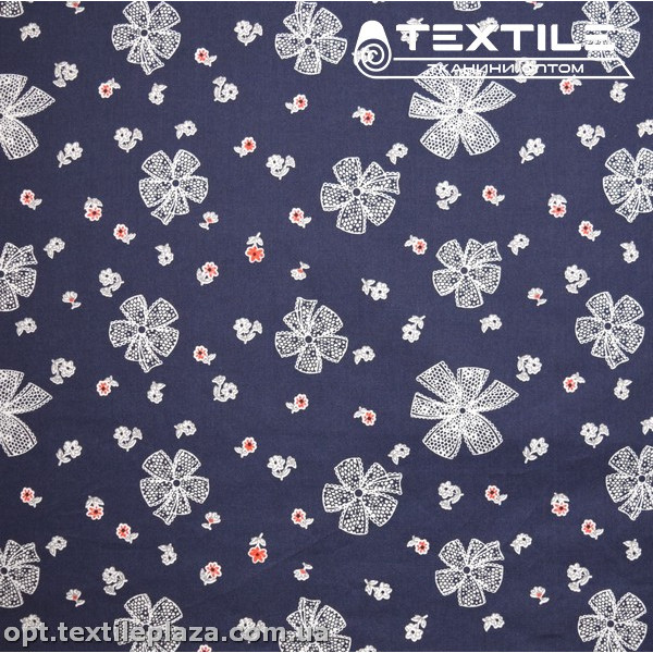 Хлопок цветы 2748D1C2 темно-синий