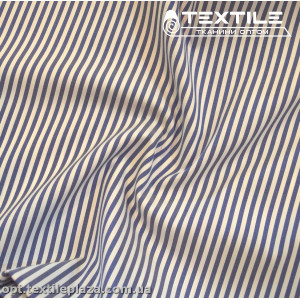 Хлопок полоска 4166D1C2 рубашечный, индиго-белый