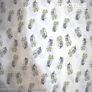 Хлопок абстракция 2591D30C2 совы, белый