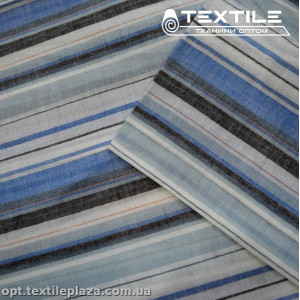 Хлопок полоска 4035D1C3 бело-голубой