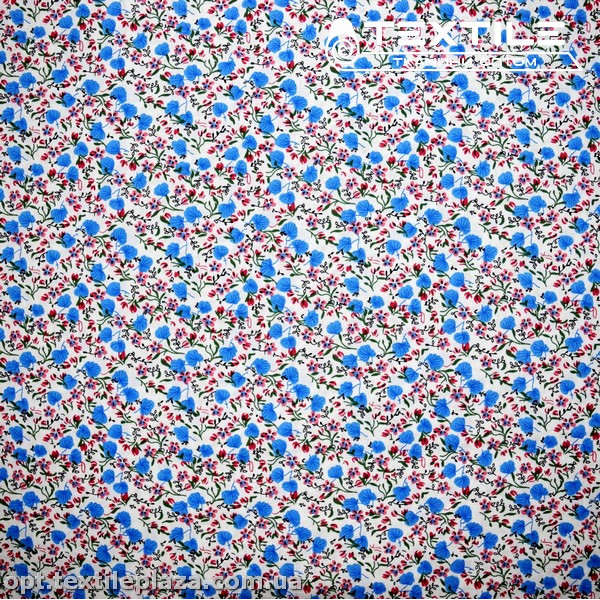 Хлопок цветы 2748D18C3 голубые, белый